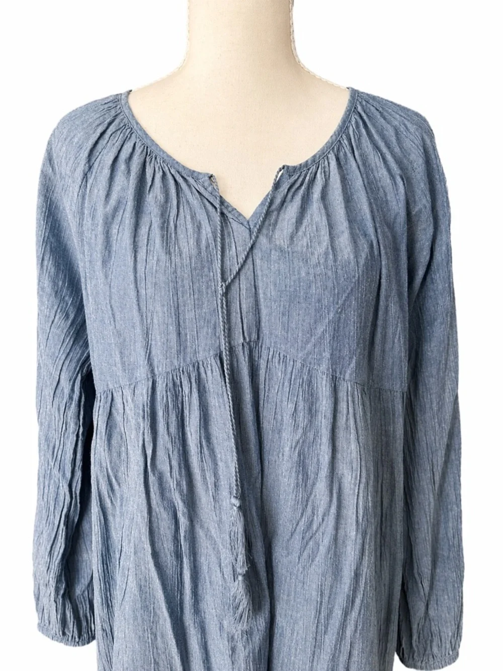 Time and Tru Blue Peasant Tunic Dress - Picture 2 of 3